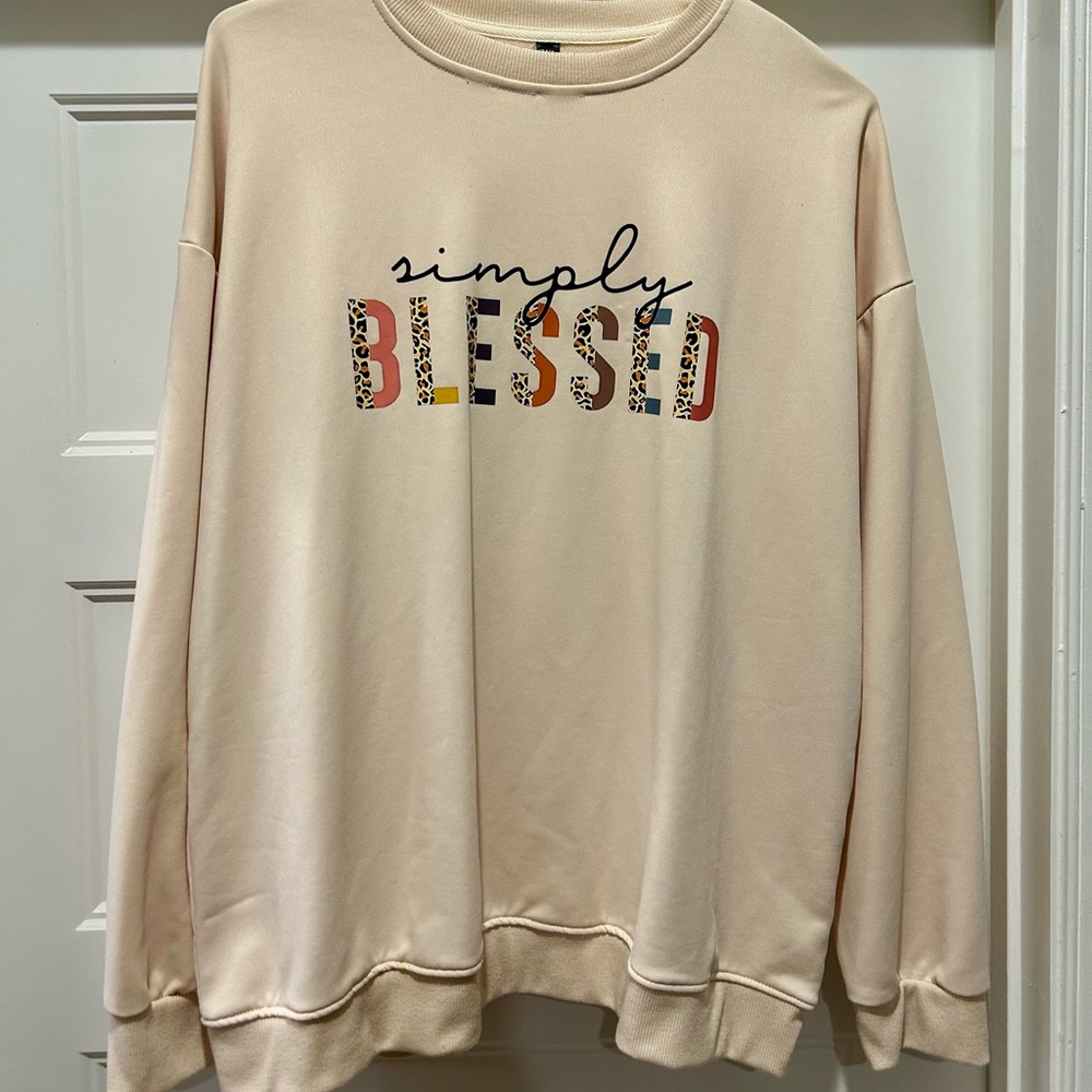 Simply Blessed Cream Sweatshirt
